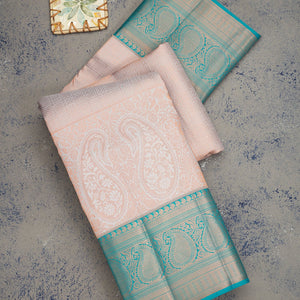 Light Grey Zariwork Pure Silk Saree