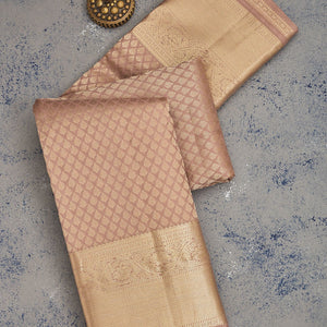 Light Brown Zariwork Pure Silk Saree