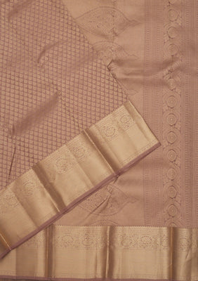 Light Brown Zariwork Pure Silk Saree