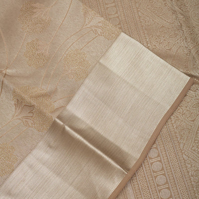 Light Brown Zariwork Pure Silk Saree