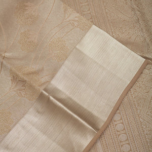 Light Brown Zariwork Pure Silk Saree