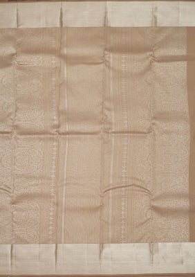 Light Brown Zariwork Pure Silk Saree