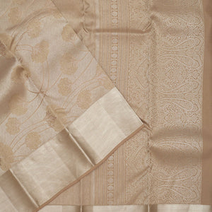 Light Brown Zariwork Pure Silk Saree
