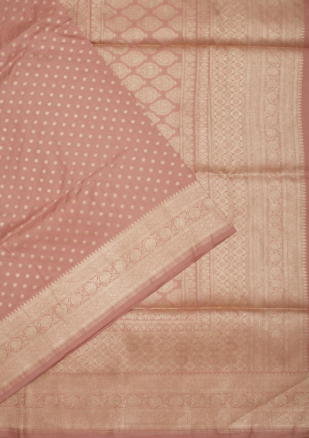 Light Brown Zariwork Pure Silk Saree