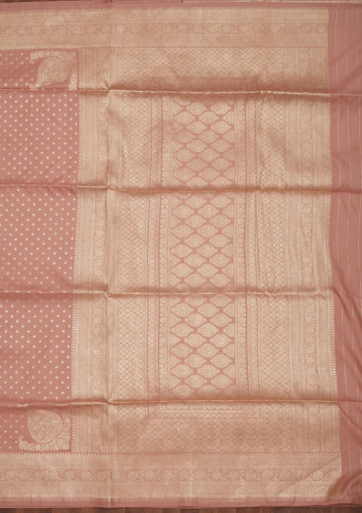 Light Brown Zariwork Pure Silk Saree