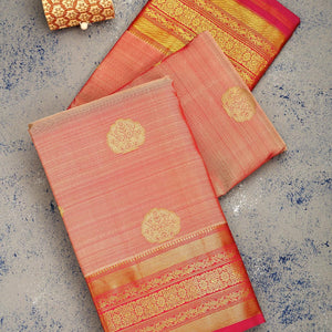 Light Brown Zariwork Pure Silk Saree