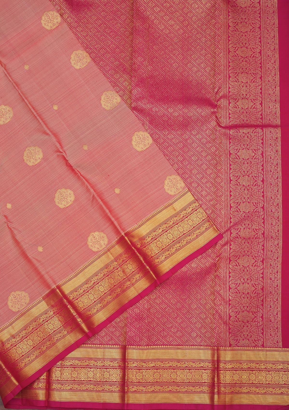 Light Brown Zariwork Pure Silk Saree