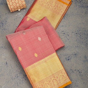Light Brown Zariwork Pure Silk Saree