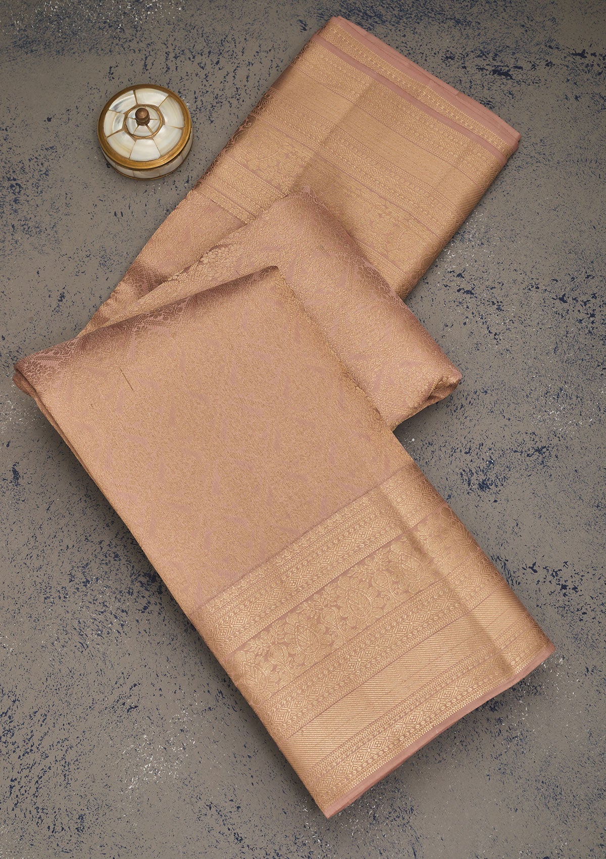Light Brown Zariwork Pure Silk Saree
