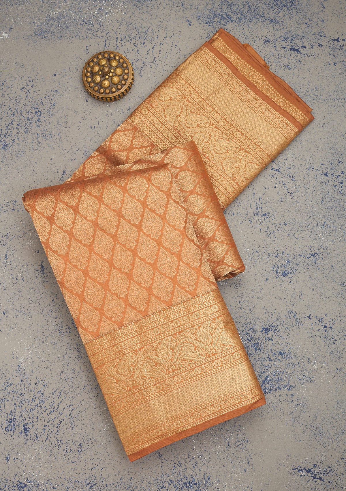 Light Brown Zariwork Pure Silk Saree