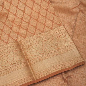 Light Brown Zariwork Pure Silk Saree