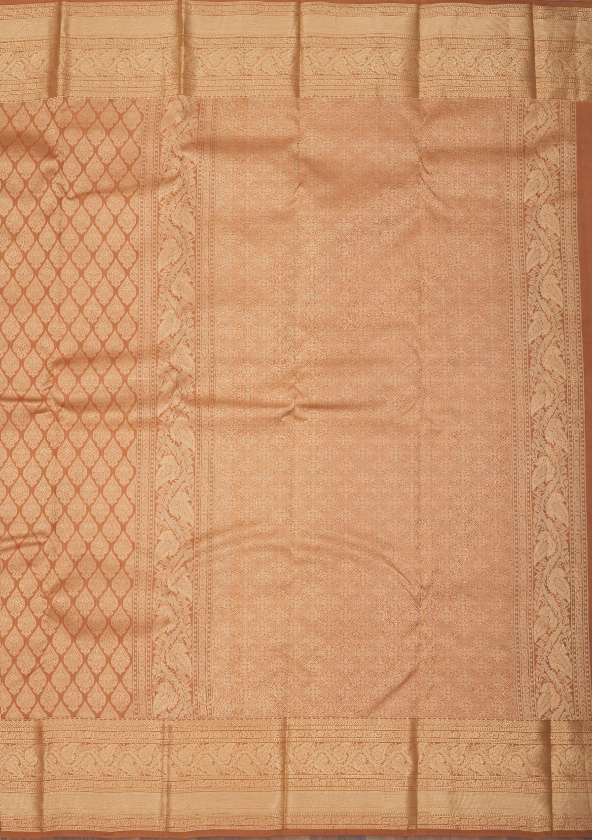 Light Brown Zariwork Pure Silk Saree