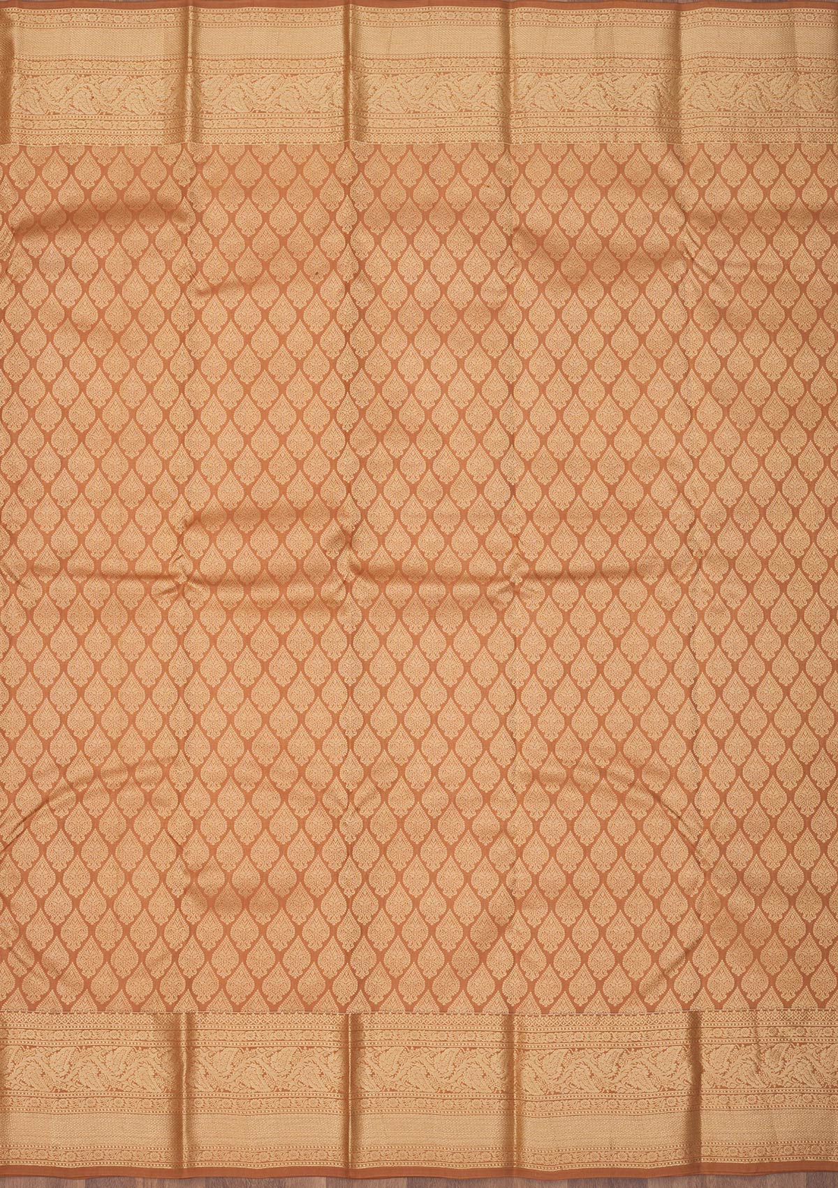 Light Brown Zariwork Pure Silk Saree