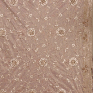 Light Brown Zariwork Tissue Saree