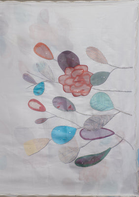 Light Grey Printed Tissue Saree