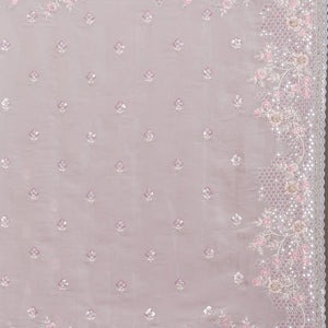 Light Grey Sequins Tissue Saree