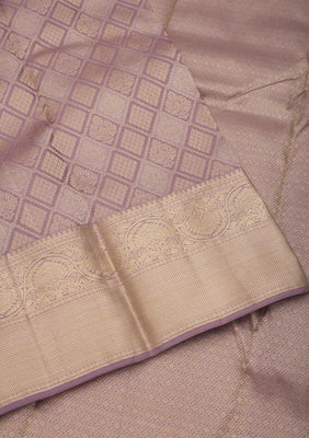 Light Grey Zariwork Pure Silk Saree