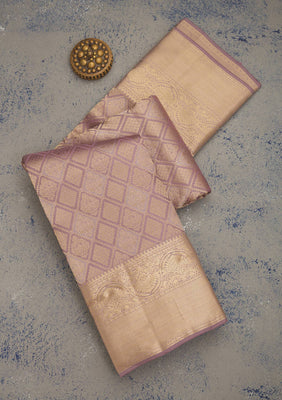 Light Grey Zariwork Pure Silk Saree