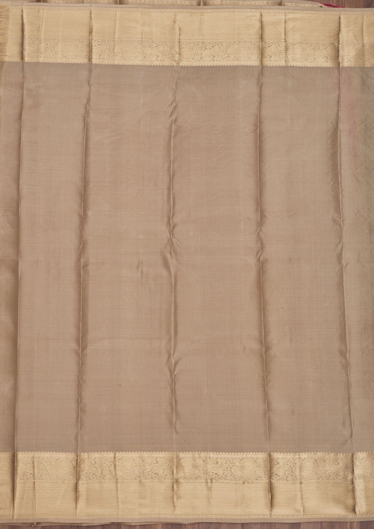 Light Brown Zariwork Pure Silk Saree