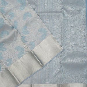Light Grey Zariwork Pure Silk Saree