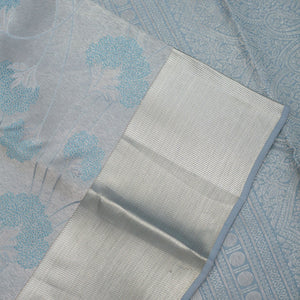 Light Grey Zariwork Pure Silk Saree