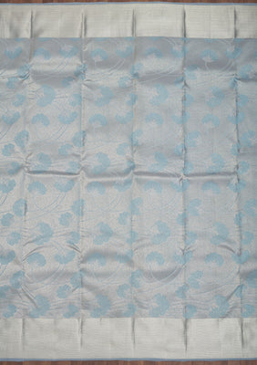 Light Grey Zariwork Pure Silk Saree