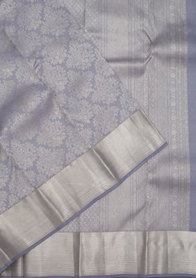 Grey Zariwork Pure Silk Saree