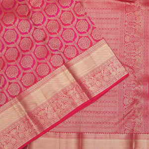 Magenta Pink Zariwork Pure Silk Saree