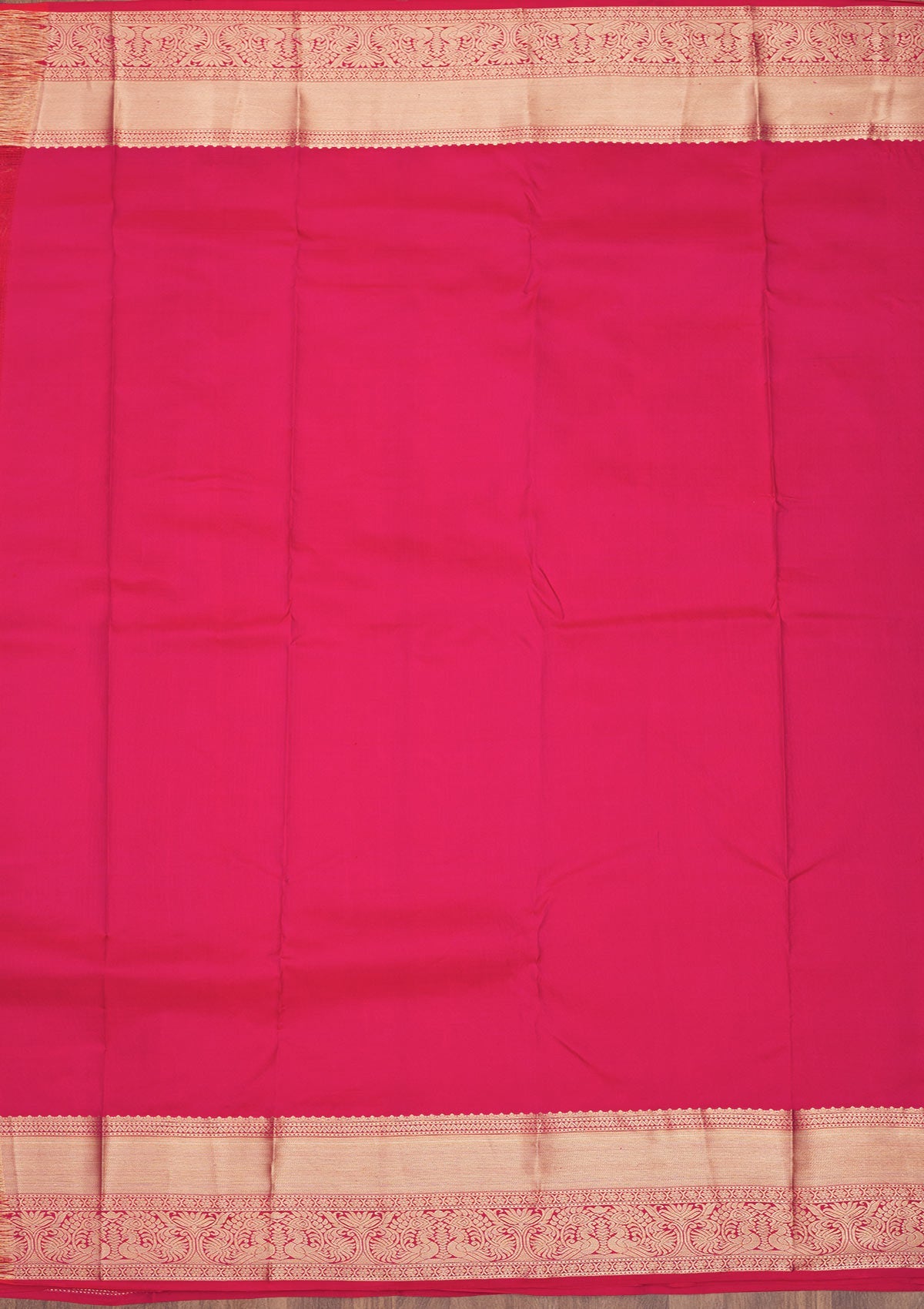 Magenta Pink Zariwork Pure Silk Saree