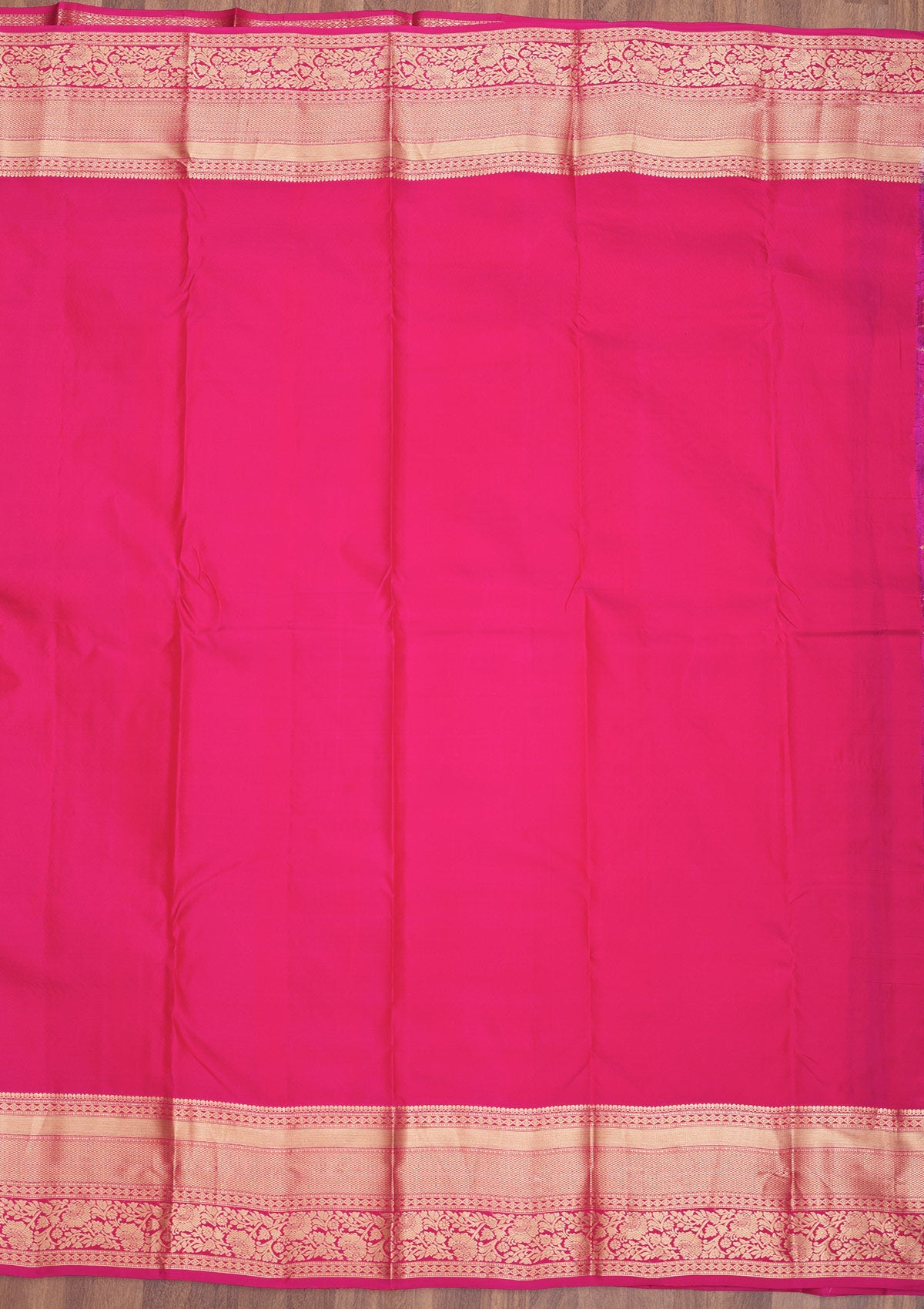 Magenta Pink Zariwork Pure Silk Saree