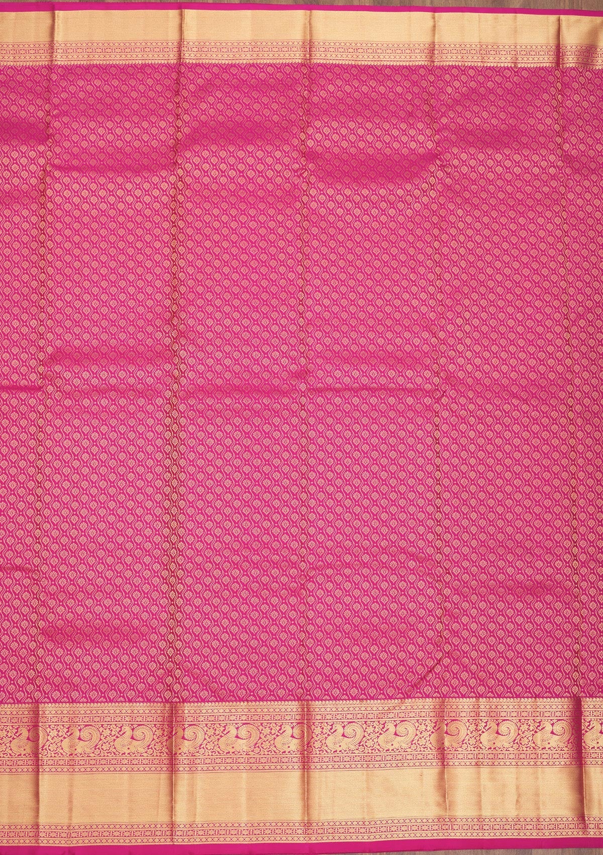 Magenta Pink Zariwork Pure Silk Saree