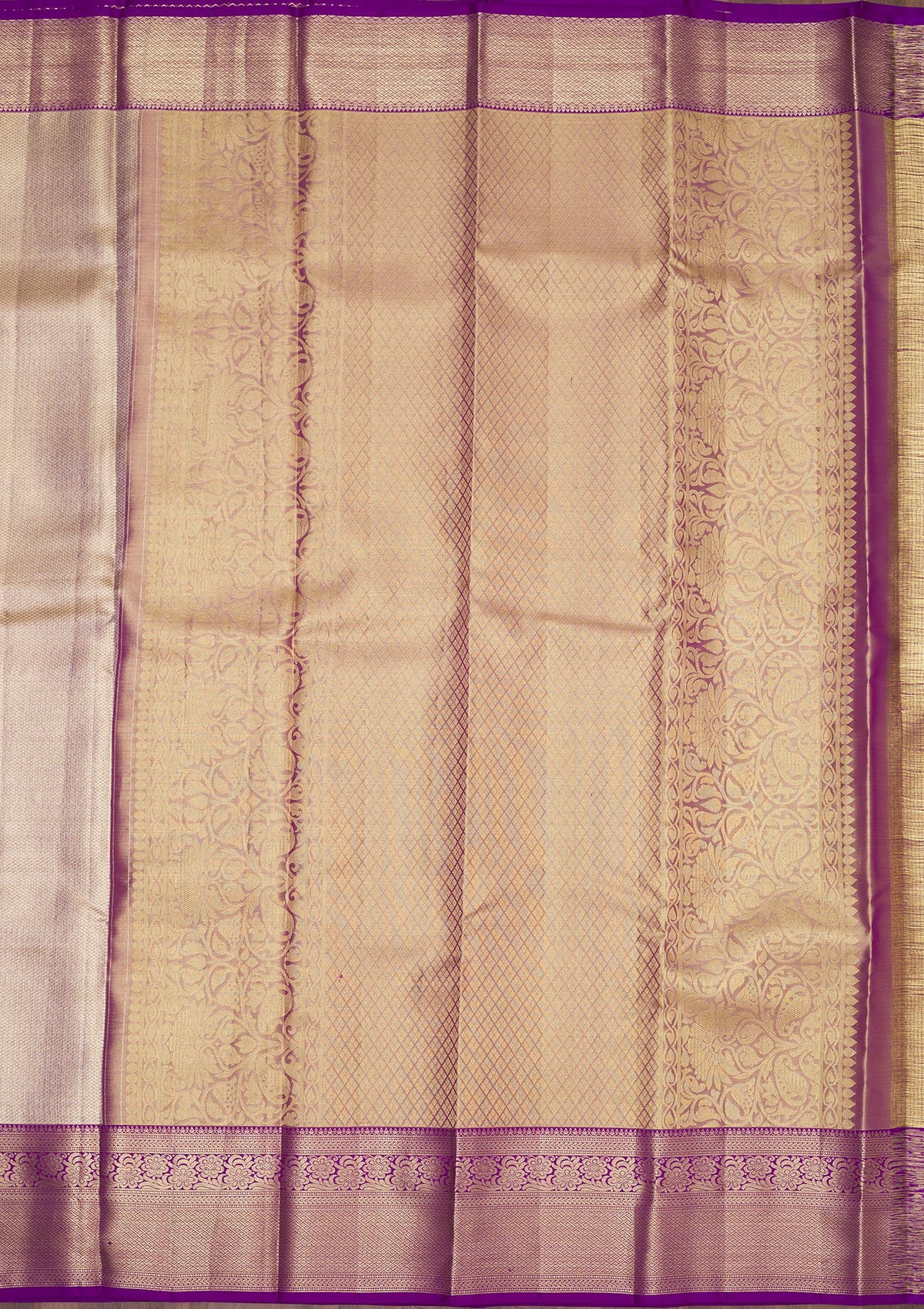 Beige Zariwork Pure Silk Saree