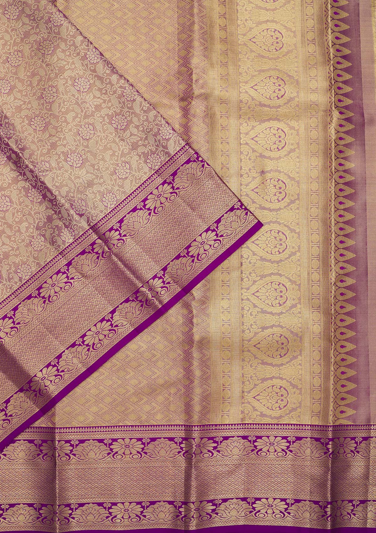 Magenta Pink Zariwork Pure Silk Saree