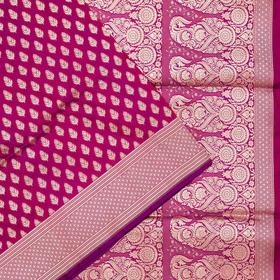 Magenta Pink Zariwork Pure Silk Saree