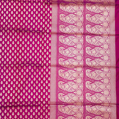 Magenta Pink Zariwork Pure Silk Saree