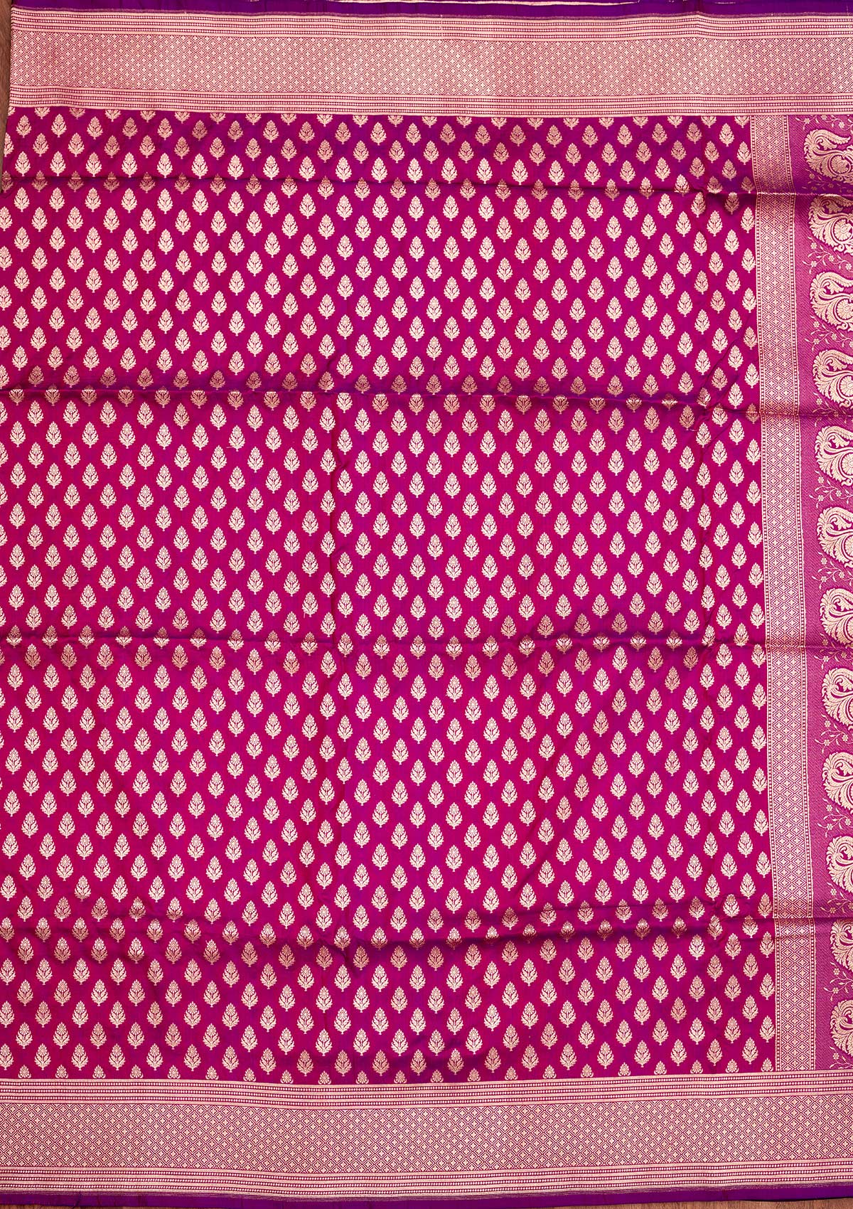 Magenta Pink Zariwork Pure Silk Saree