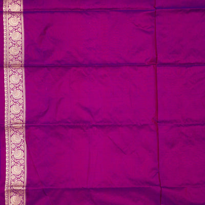 Magenta Pink Zariwork Pure Silk Saree