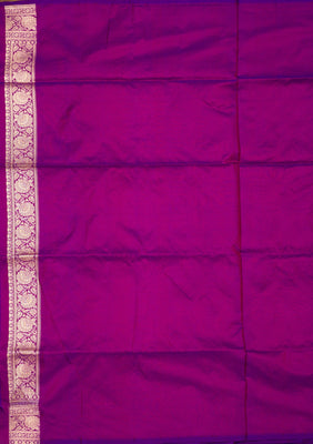 Magenta Pink Zariwork Pure Silk Saree