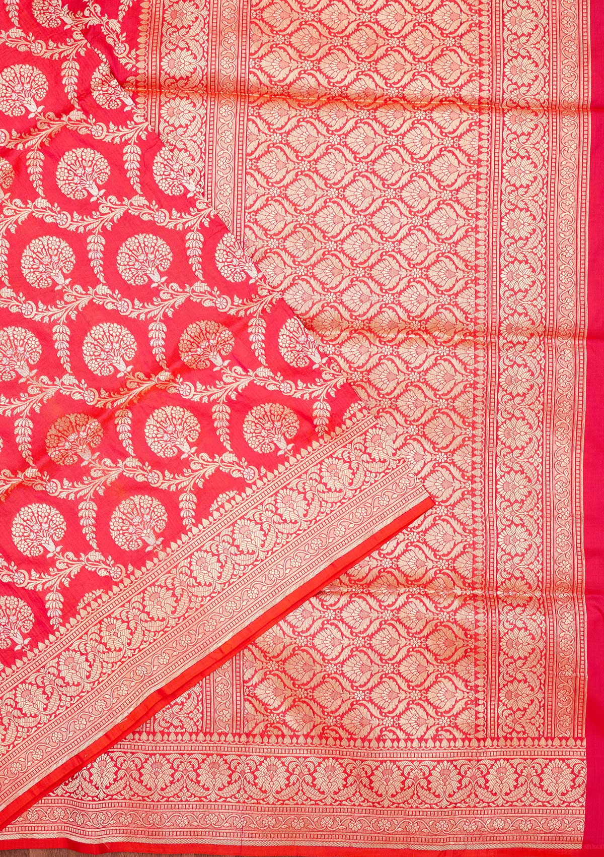 Magenta Pink Zariwork Pure Silk Saree
