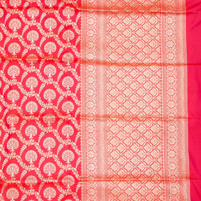 Magenta Pink Zariwork Pure Silk Saree