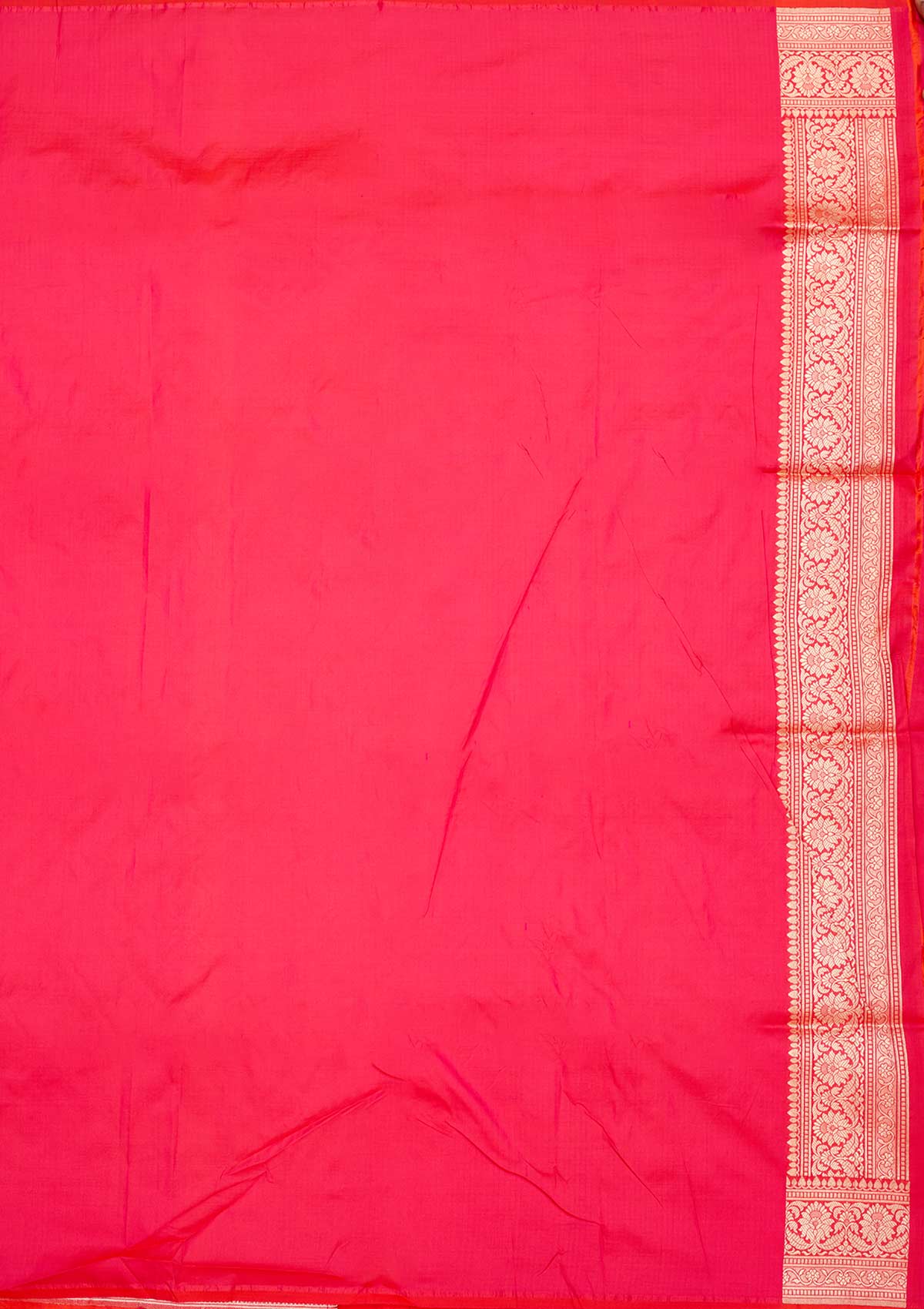 Magenta Pink Zariwork Pure Silk Saree