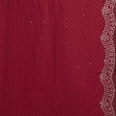 Maroon Swarovski Satin Saree