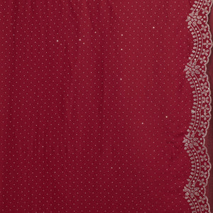 Maroon Swarovski Satin Saree