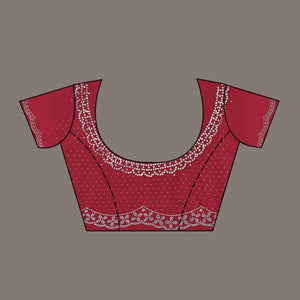 Maroon Swarovski Satin Saree
