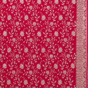 Maroon Threadwork Georgette Saree