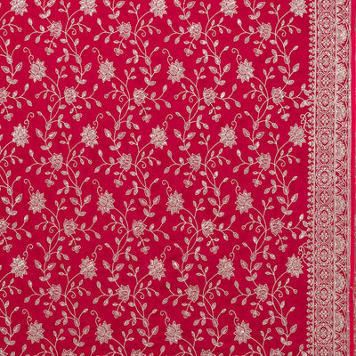 Maroon Threadwork Georgette Saree