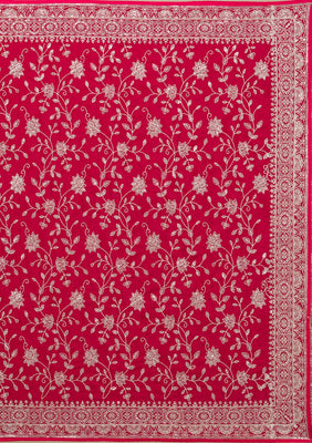 Maroon Threadwork Georgette Saree