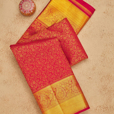 Maroon Zariwork Pure Silk Saree