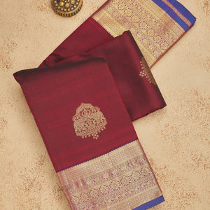 Maroon Zariwork Pure Silk Saree