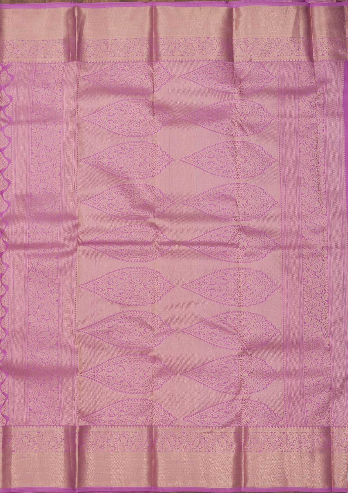 Mauve Zariwork Pure Silk Saree